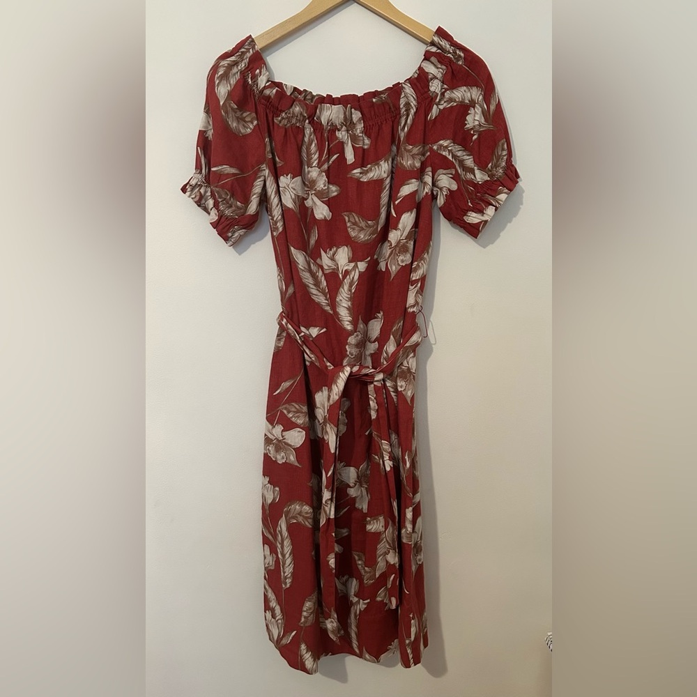 RW&CO. Rust and Cream Floral Dress - M